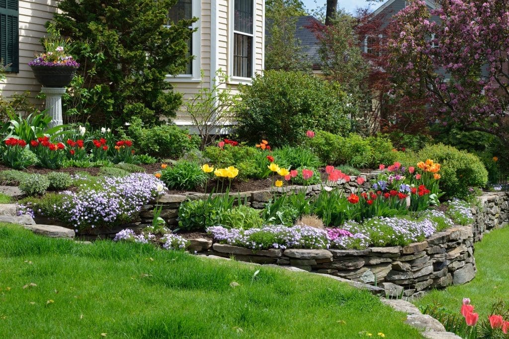 Decorative Stone in front of a house