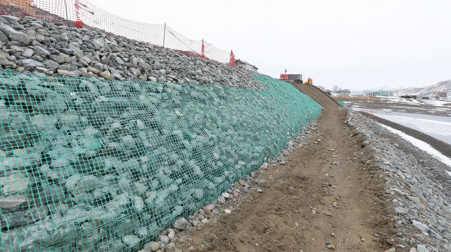rock barrier for erosion control